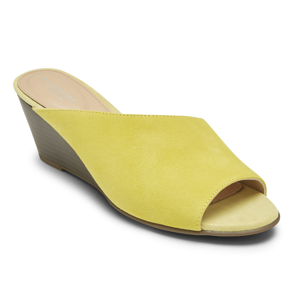 Rockport Slides For Womens Yellow - Total Motion Taylor Asymmetrical - SV6418325